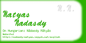 matyas nadasdy business card