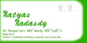 matyas nadasdy business card